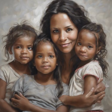 a pair of orange shoes sitting on top of a lush green field