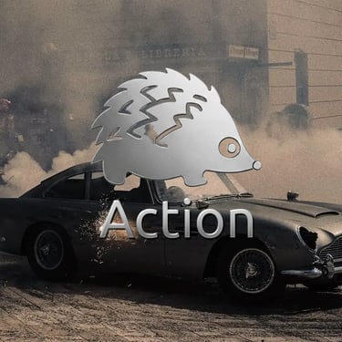 a car with a hedgehog on it's side, with a hedgehog