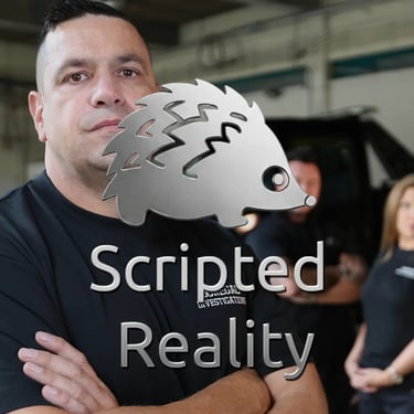 a man with a beard and a beard, with a woman in a black shirt