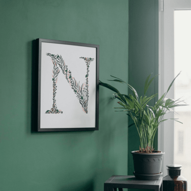 Botanical lettering like a home decor - poster