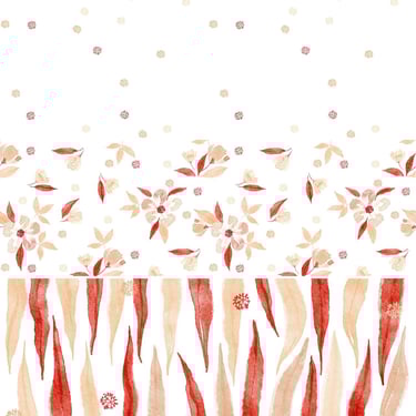 mini collection of floral patterns on a white background, beige, pink, red colours