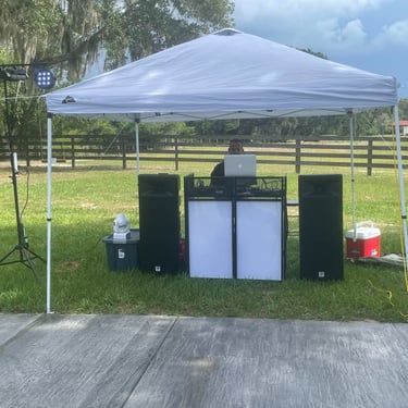 dj booth under tent