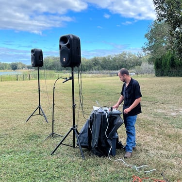 dj with speakers