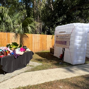 photo booth inflatable and prop table