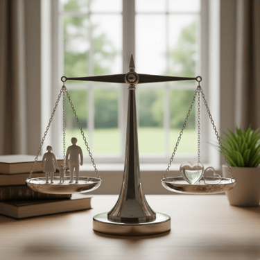 Bilancia della giustizia del diritto di famiglia