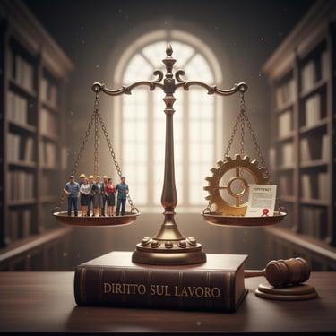 Bilancia della giustizia del diritto del lavoro