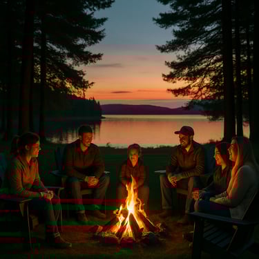 lake home bon fire
