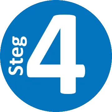 Blå knapp med text Steg 4