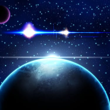 photo bash or matte painting of planets in space