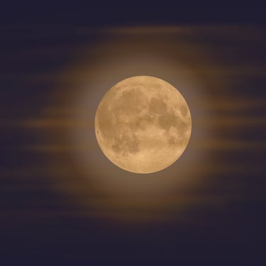 full moon on fall night in texas