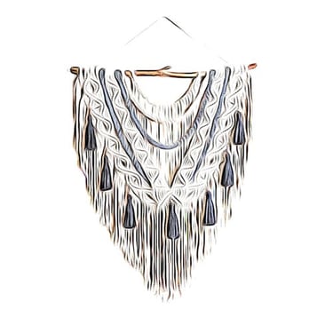 wallhanging macrame sienos dekoracija