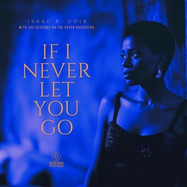 Deep blue lighting on a pensive woman — cover for 'If I Never Let You Go'.