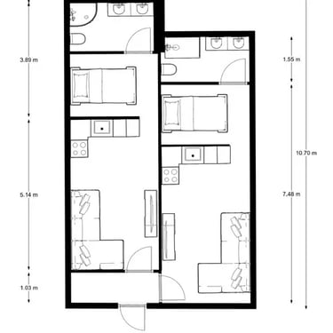 Patalpų pritaikymo nuomai vizualizacija Krėvės pr. Kaune