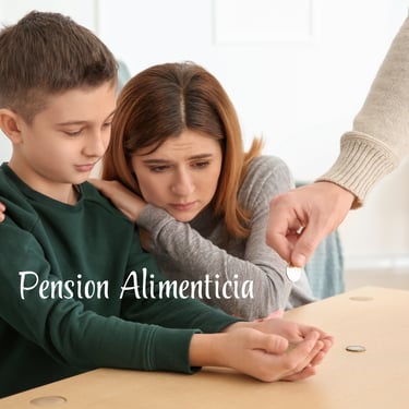 "Pensión alimenticia: Derecho de menores a recibir sustento (comida, educación, salud). 