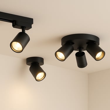 Opbouwspots in strak ontwerp voor GU10 lampen, zowel wit als zwart