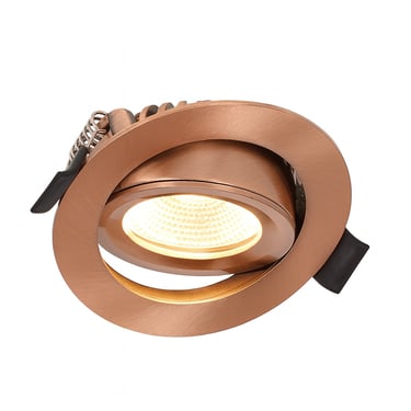 koperkleurige 6W kantelbaar, 3 lichtkleuren IP 65