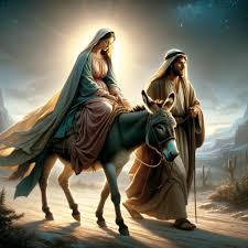 Mary and Joseph travel to Bethlehem