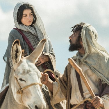 Mary and Joseph travelling