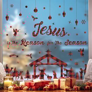 Popular Nativity window cling
