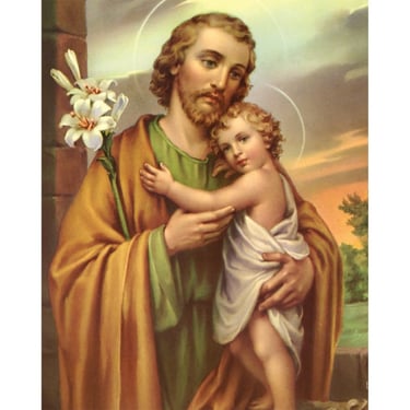 Joseph holding Jesus