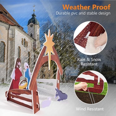 weatherproof outdoor Nativity scene