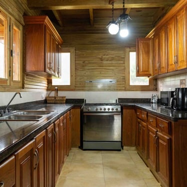 Cocina de la villa presidencial, incluye microondas licuadora ari friyer