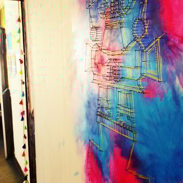 Fresque salon hostel Cusco