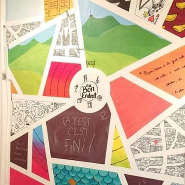 Fresque toilette restaurant Au Bon Endroit