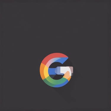 Logo de Google composé de lettres colorées en bleu, rouge, jaune et vert sur fond gris foncé.