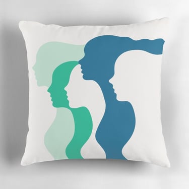 Women side by side Throw pillow