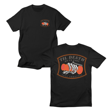 Til Death Do Us Part T-shirt, Motorcycle Full Throttle, Halloween Tee Skeleton t-shirt Fall Tee Hall