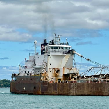 Freighter Algoma Buffalo superstructure view from the right side.