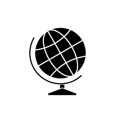 Icon of a globe on an AI strategy and AI tools website