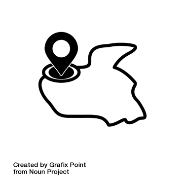 Icon of a location pin on an AI strategy and AI tools website