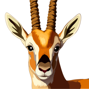 Antelope graphic art print, staring directly at the viewer.