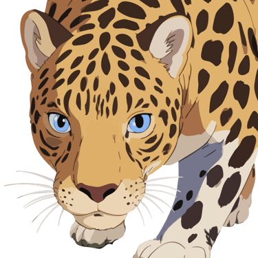 Leopard graphic art print, fixing the viewer with an unflinching stare.