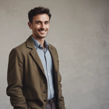 man standing near balcony