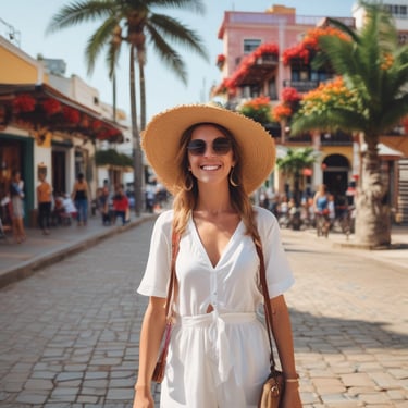 A happy customer enjoying a ride in a Vallarta Coconut Transfer vehicle.