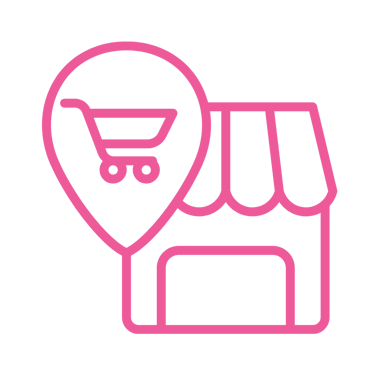 Pink line drawing of the Etsy Store logo