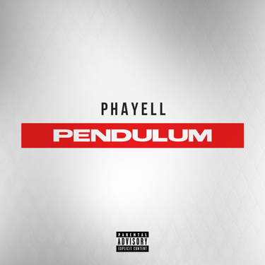 Pendulum cover graphic by Ruan, diamond texture, cream background, red background white font
