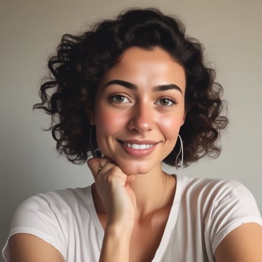 A satisfied customer smiling with a product.