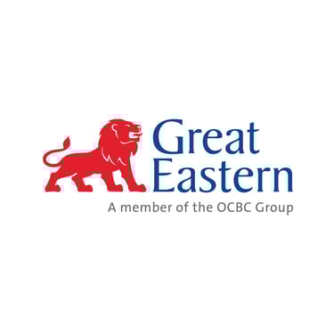 Great Eastern logo featuring a red lion and blue text, a member of the OCBC Group.