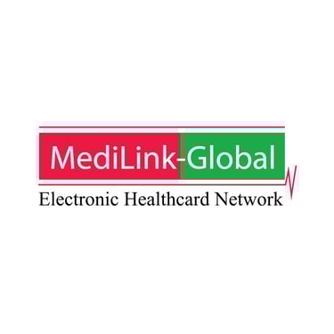MediLink-Global Electronic Healthcard Network logo with red and green branding.