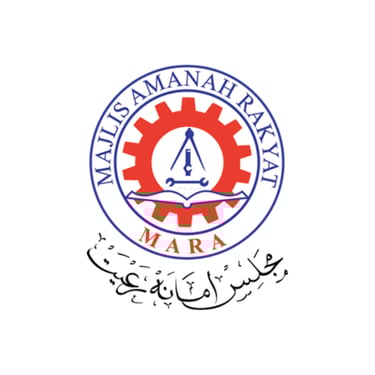 Official Majlis Amanah Rakyat MARA logo featuring a red gear, compass, and open book.