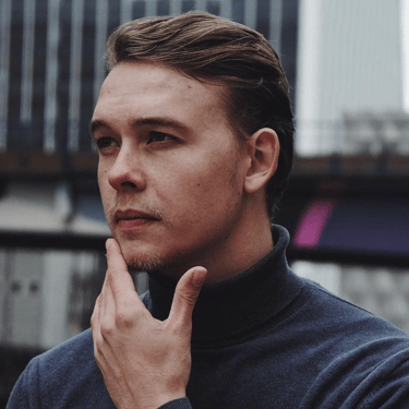 a happy customer looking thoughtful