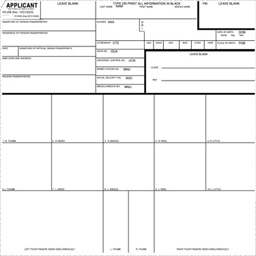 FBI FD-258 Form