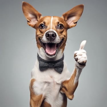 a dog wearing a bow tie and a bow tie