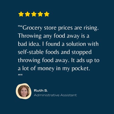 testimonial not throwing food out by using freeze dried food