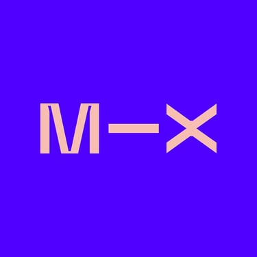 a sign that says x - m and a cross - stitch pattern - mix cloud logo