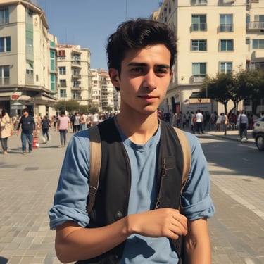 A sleek, metallic wristwatch with a contemporary design is placed amid a scattering of dark coffee beans. The watch face features three smaller dials and a red second hand, while the brand name is visible near the top. The coffee beans create a rich and textured background, accentuating the watch's shiny surface.